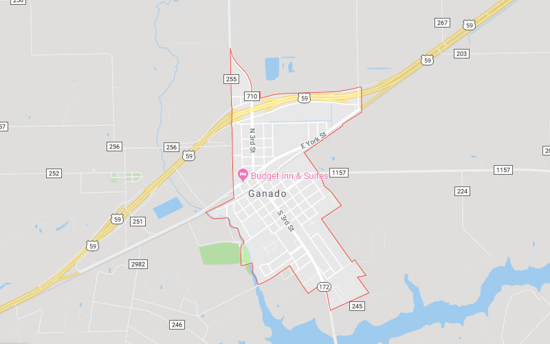 Ganado, TX Service Area Map