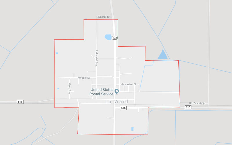 La Ward, TX Service Area Map