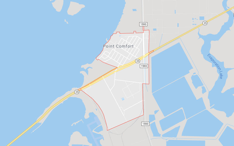 Point Comfort, TX Service Area Map